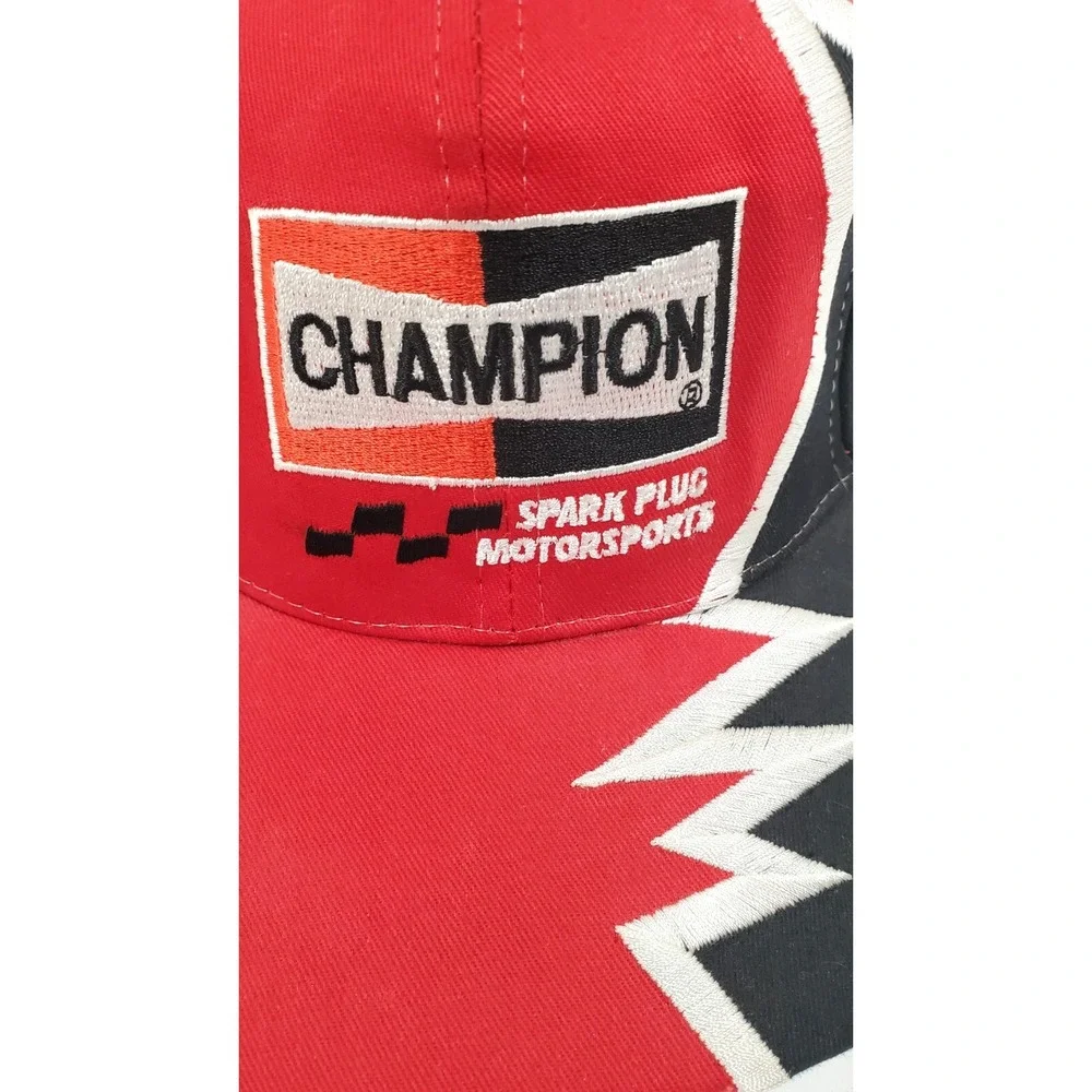 Champion Spark Plug Motorsports Racing Hat /‎ Cap Red White & Black Embroidery